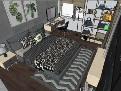 Dựng mẫu nội thất chung cư cao cấp model sketchup