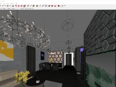  Dựng mô hình phối cảnh không gian và nội thất Phòng khách + Nhà bếp chung cư SU + Vray 4.2