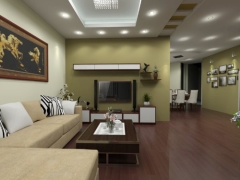 Dựng mô hình phối cảnh trên Model sketchup phòng khách và bếp căn hộ chung cư