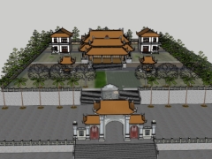 Dựng model sketchup chùa lớn mới nhất