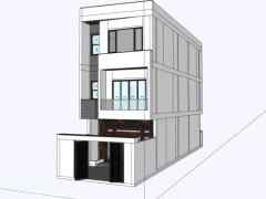 Dựng model sketchup nhà 3 tầng 5x18m