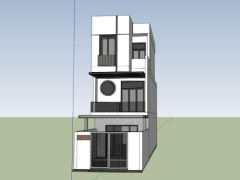 Dựng model sketchup nhà 3 tầng 5x20m