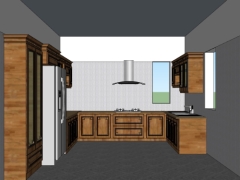 Dựng model sketchup nội thất phòng bếp đẹp mới