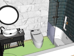 Dựng model sketchup nội thất phòng tắm