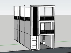 Dựng model skp mẫu nhà phố 3 tầng 6.1x20m