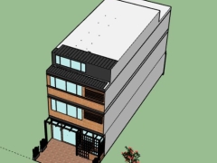 Dựng model skp nhà phố 3 tầng 5.2x15.9m