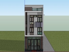 Dựng model su mẫu nhà phố 3 tầng 4.3x16m