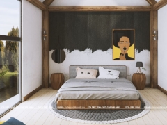 Dựng sketchup nội thất Phòng ngủ hiện đại