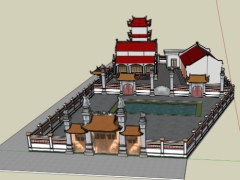 Dựng thiết kế đền xóm 3 hải dương 21.4x56m