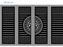 Dxf cổng 4 cánh trống đồng đẹp mắt