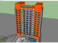 File .skp dựng 3d tòa chung cư 14 tầng