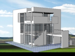 File .skp dựng thiết kế tòa nhà làm việc 3 tầng