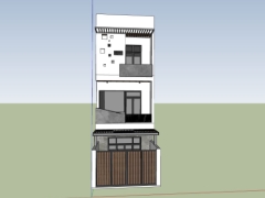 File .skp mẫu nhà phố 3 tầng 5x14m