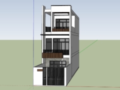 File .skp mẫu nhà phố 3 tầng 5x15.5m