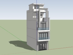 File .skp mẫu nhà phố 4 tầng 4.5x12m