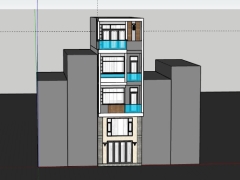 File .skp mẫu nhà phố 4 tầng 4.8x13.2m