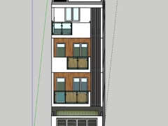 File .skp mẫu nhà phố 4 tầng 5x18m