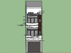 File .skp nhà ở phố 3 tầng 5x20m kiểu mới