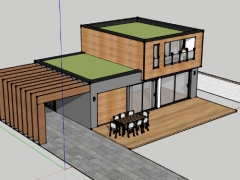 File 3d nhà bungalow kích thước thiết kế 13.5x6.5m