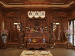 File 3d phòng thờ hiện đại