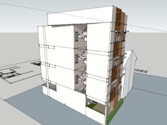 File 3d sketchup việt nam nhà làm việc 4 tầng 5.1x13.2m
