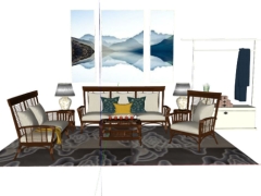 File 3d su 4 thiết kế nội thất phòng khách đơn giản
