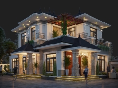 File 3dmax mẫu biệt thự 2 tầng 9x18m mái nhật