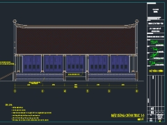 File Autoacad kiến trúc thiết kế Mẫu đình chùa 2 mái kích thước 9.35x15.35m