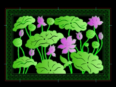 File autocad bản vẽ thiết kế Tranh hoa Sen CNC trang trí đình chùa