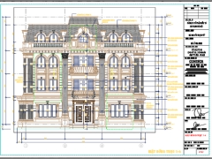 File autocad mẫu bản vẽ dinh thự 3 tầng 16.9x11.9m (kiến trúc+kết cấu+điện nước+dự toán+cầu thang +cửa +trần thạch cao