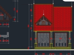 File autocad nhà 1 tầng kích thước thiết kế 4 7.5x19.5m đầy đủ kiến trúc