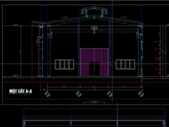 File autocad phân xưởng công nghiệp 15x22.5m tích hợp cầu trục 3200kg