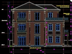 File autocad thiết kế nhà phố 3 tầng kích thước 11x20m gồm kiến trúc, kết cấu