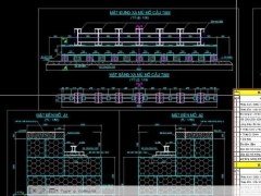 File bản vẽ cầu tạm bằng thép trên rọ đá b=4m l=3x12m