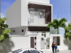 File bản vẽ kiến trúc và kết cấu mẫu nhà phố với dt đất 5x23m.
