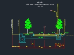 File bản vẽ Mặt cắt ngang bố trí các hệ thống hạ tầng kỹ thuật khu nhà ở _ khu đô thị