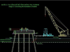 File bản vẽ móng trụ tuabin điện gió