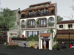 File bản vẽ ngoại thất villa homestay hội an