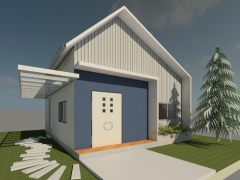 File bản vẽ revit nhà 1 tầng 8x9m