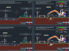 File autocad thi công lắp đặt ống hdpe trên gối đỡ bê tông đi ngầm