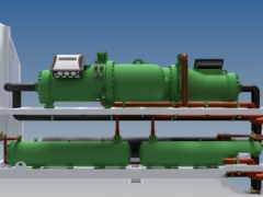 File cad 3d hệ thống máy móc làm lạnh 700 kw với bộ ngưng tụ không khí từ xa (cung cấp file step)
