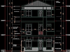 File cad bản vẽ công trình nhà dân gia đình 3 tầng kích thước 6x16m