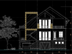 File CAD Bản vẽ Nhà Phố 3 tầng 14x18m