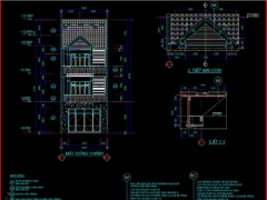 File CAD bản vẽ nhà phố 3 tầng 5.8x20.6m ( Full Kiến trúc, kết cấu)