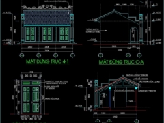 File cad bản vẽ thi công nhà thờ tổ 5.5x7.2m gồm kết cấu kiến trúc và dự toán