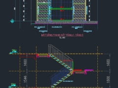 File cad bản vẽ thiết kế cầu thang thoát hiểm cho nhà cao tầng