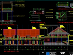 File CAD bản vẽ triển khai kiến trúc toàn bộ nhà hàng trung tâm khu resort