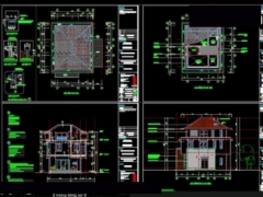 File CAD Biệt thự 3 tầng DT 11.5x11.5m (full kiến trúc kết cấu, điện nước, điều hòa, dự toán, thuyết minh)