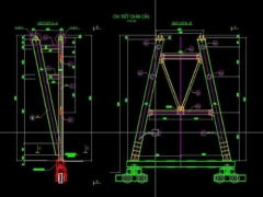 File cad cẩu long môn chân tháp nâng hạ dầm tại bệ