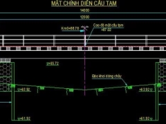 File cad cầu tạm 1 nhịp l=12m b=5m